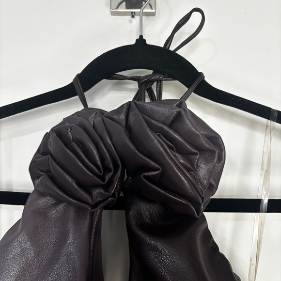 House of CB 'Olivia' Bitter Chocolate Vegan Leather Mini Dress NWT -  mordernwear.com